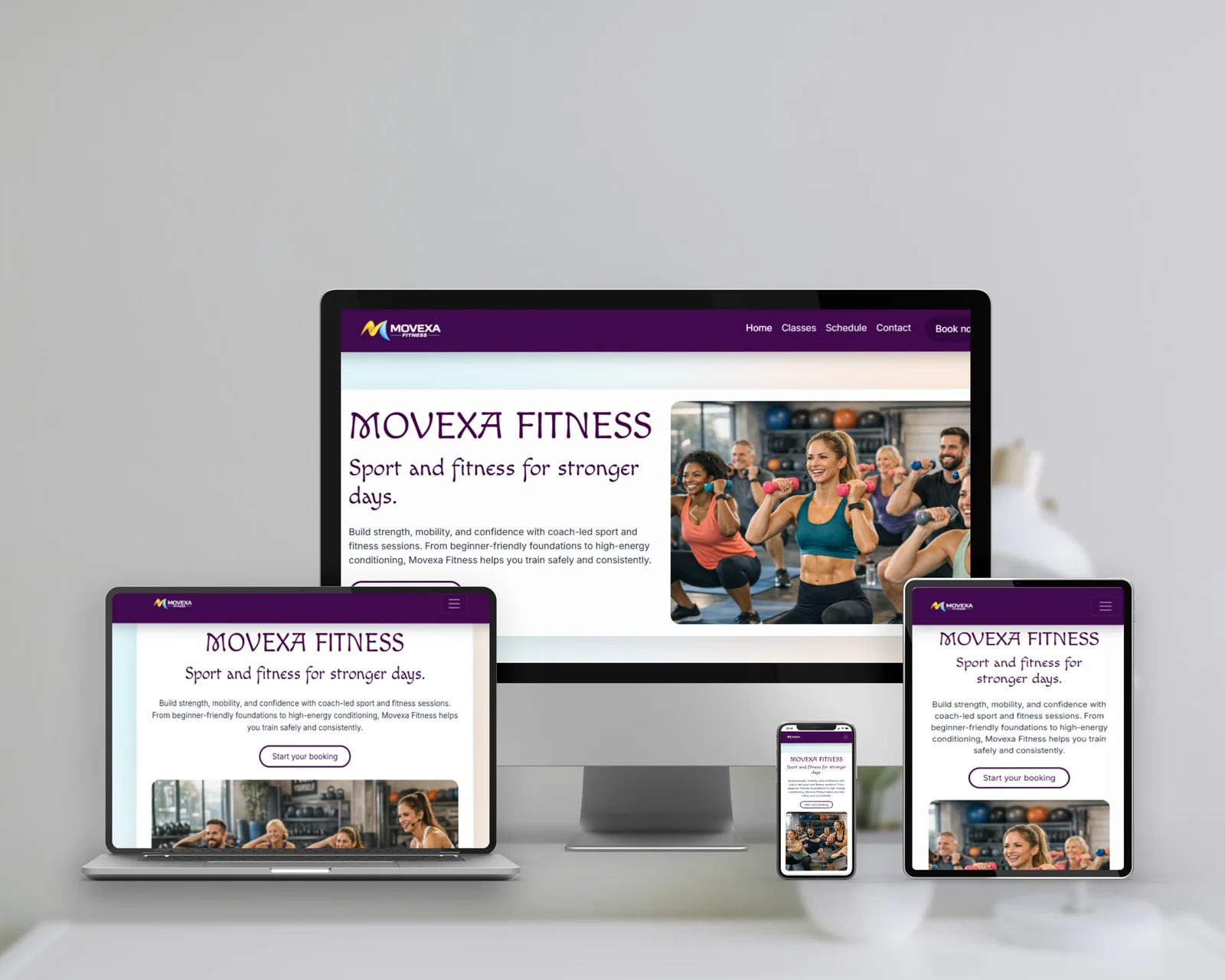 Fitness alkalmazás reszponzív nézete